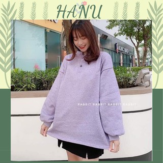 Áo Sweater nữ cổ đức tay bồng form rộng Ulzzang HANU, SWL