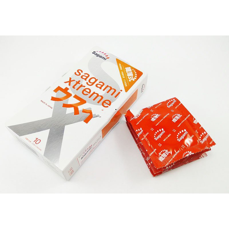 Bao cao su Sagami Xtreme 10 bao/hộp Superthin mỏng trơn chống tuột kéo dài thời gian
