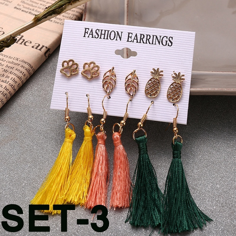 Set bông tai tua rua phong cách Bohemian xinh xắn cho nữ