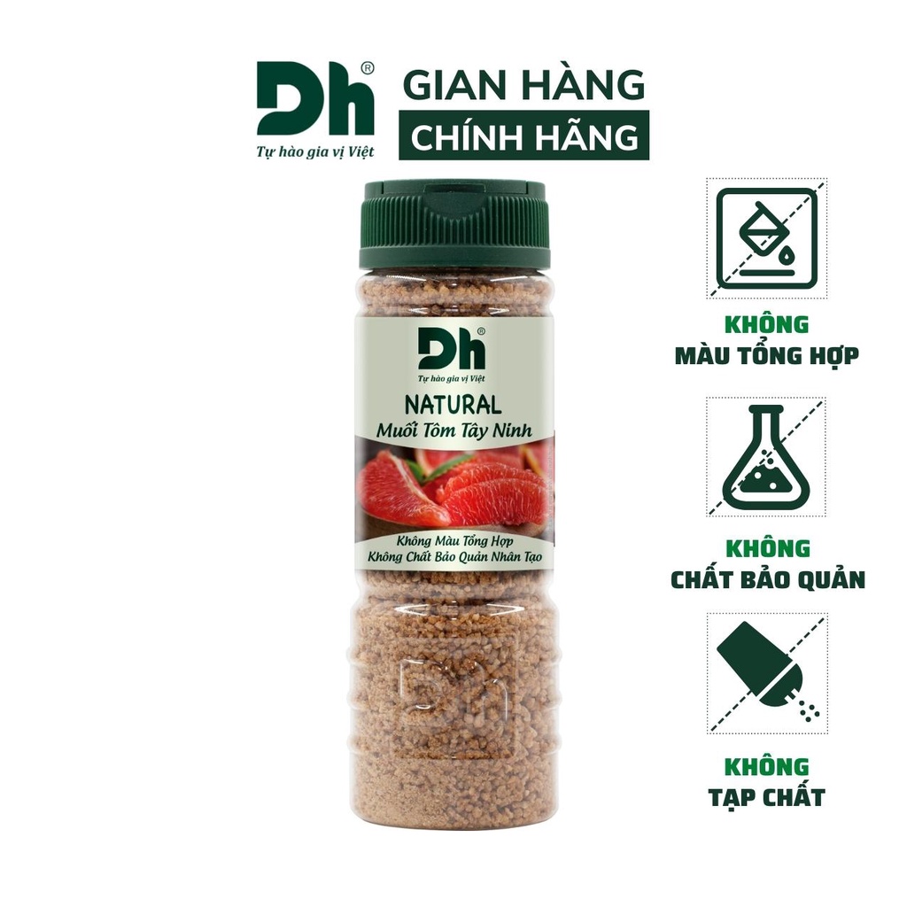 Muối tôm Tây Ninh Natural DH Foods gia vị chấm hoa quả chế biến thực phẩm loại 1 thơm ngon 110gr - DHMTN82