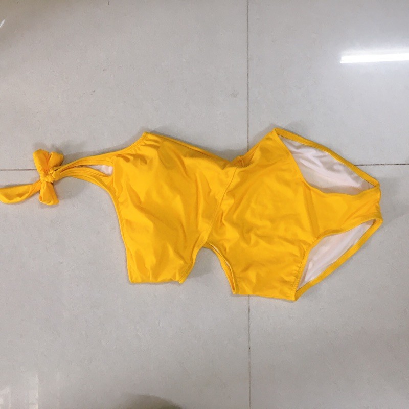 [BÁN CHẠY] Bikini, đồ bơi 1 mảnh khoét eo màu vàng cam