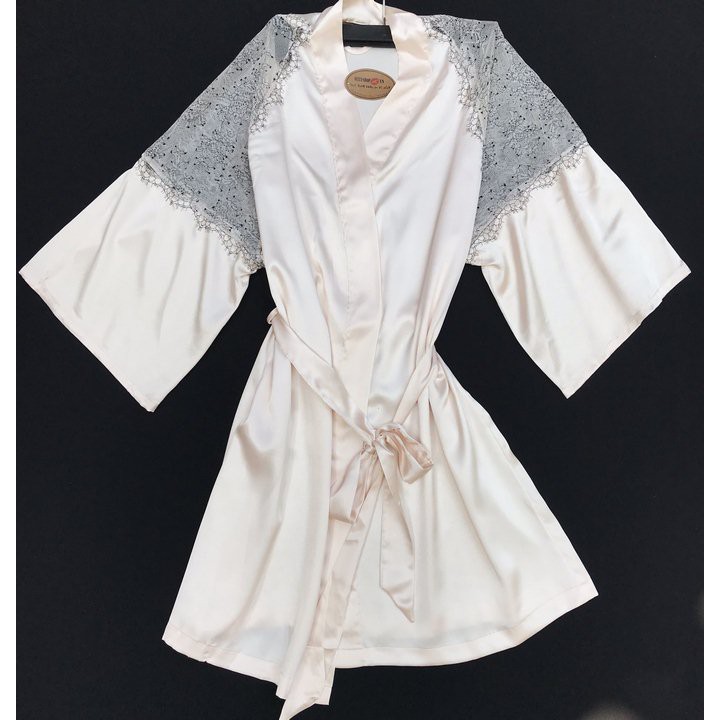 Áo choàng ngủ satin mềm mịn nhẹ size XS tương đương S