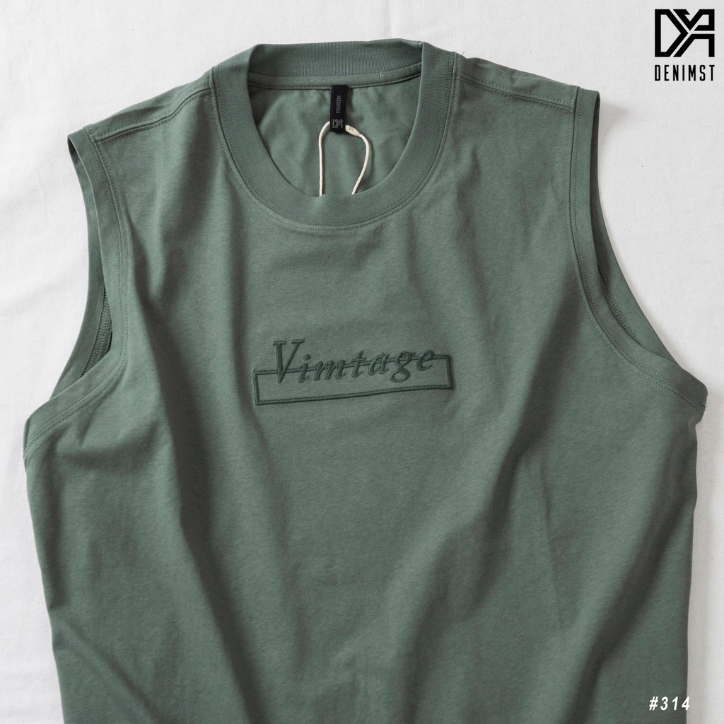 Áo Tanktop VINTAGE DENIMST 314 Chất Cotton Co Dãn, Mềm Mại, Thoáng Mát, Dáng Suông