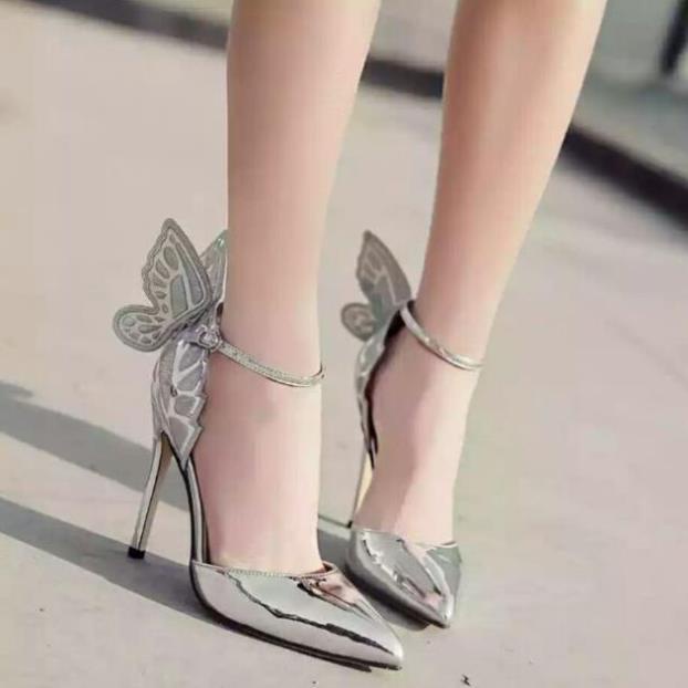 (ORDER) Giày cao gót cánh bướm ánh kim 11 cm, hàng cao cấp (sẵn hồng vàng size 35) -JH&2 👞
