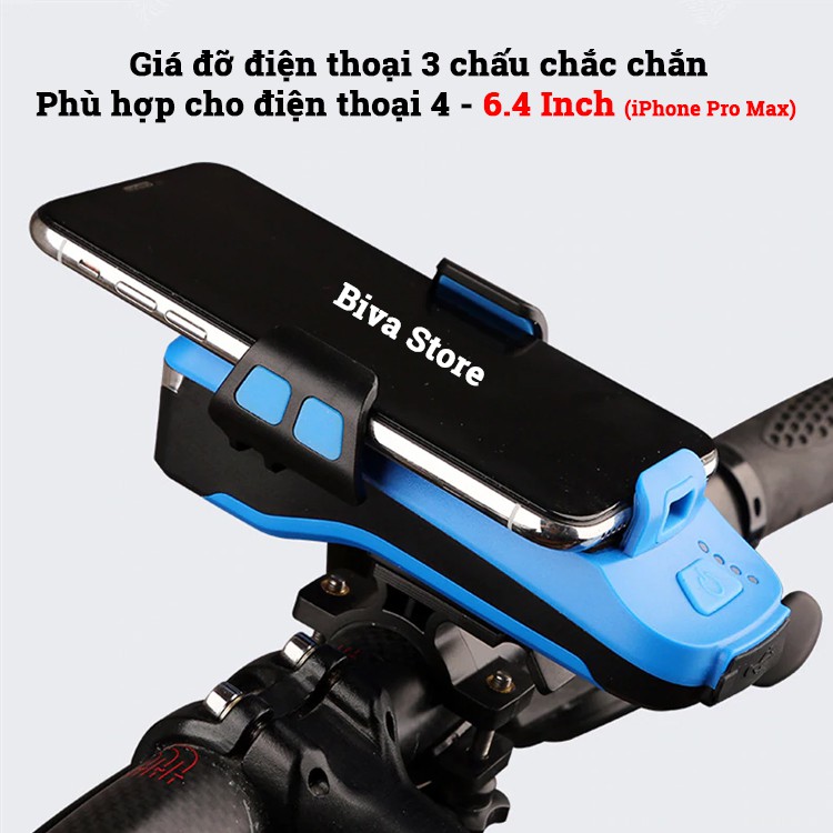 Đèn pin xe đạp giá đỡ điện thoại BG CK