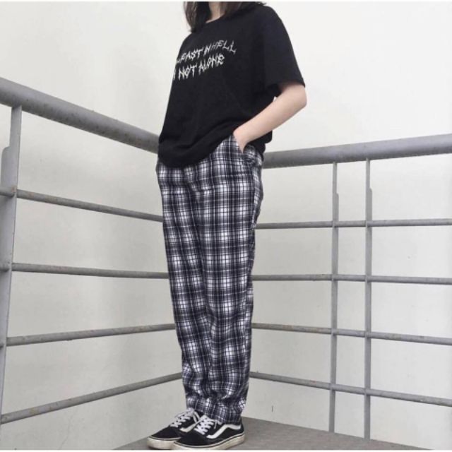 [Mã FAGREEN55 giảm 10% tối đa 30K đơn 99K] QUẦN NGỐ PLAID PANTS CARO ĐEN TRẮNG | BigBuy360 - bigbuy360.vn