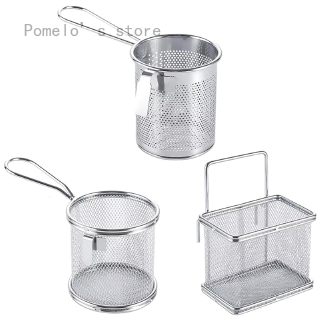 Không từ tính Nồi nóng thoát lưới móc lưới lọc Bộ lọc Mini tròn thép không gỉ Pháp Khoai tây chiên lưới Giỏ chiên