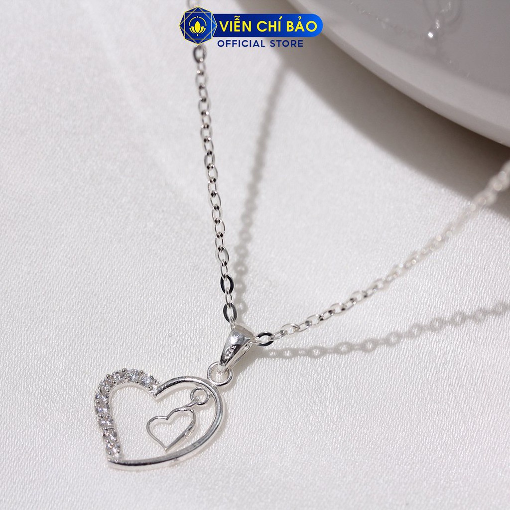 Dây chuyền nữ trái tim lồng chất liệu bạc s925 thời trang phụ kiện trang sức nữ Viễn Chí Bảo D400757