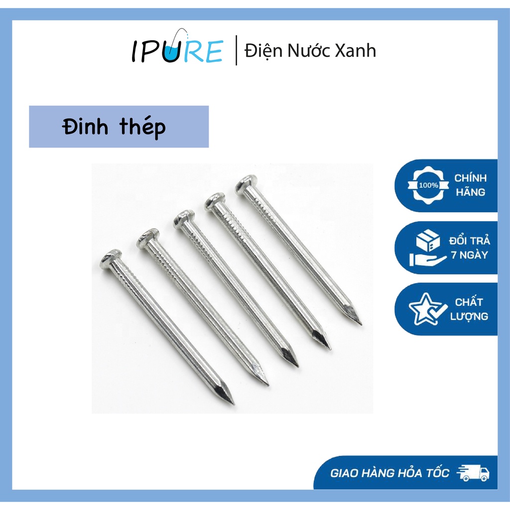 Đinh thép đóng tường 100g bê tông 1cm, 2cm, 3cm, 4 cm, 5cm, 6cm, 7cm, 8cm, 1 tấc 1 bịch