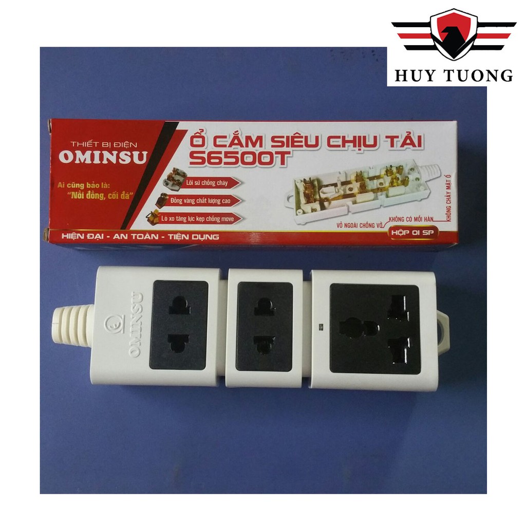 Ổ cắm không dây siêu chịu tải 6500W Ominsu chuyên dùng cho công trình cao cấp - HUY TUONG