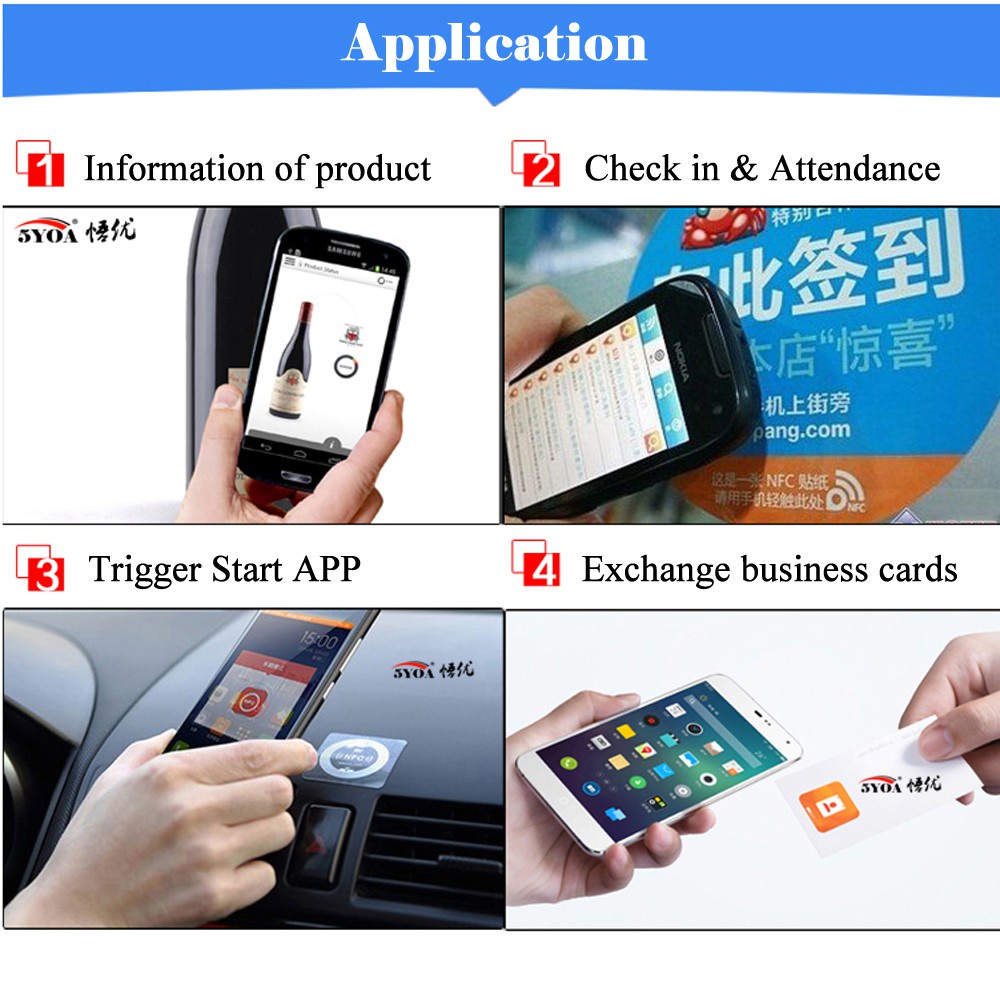 Bộ 1 cái thẻ đánh dấu Ntag213 MALCOLM NFC ISO 14443A 13.56MHz RFID làm nhãn đi đi tuần nhiều màu thông dụng