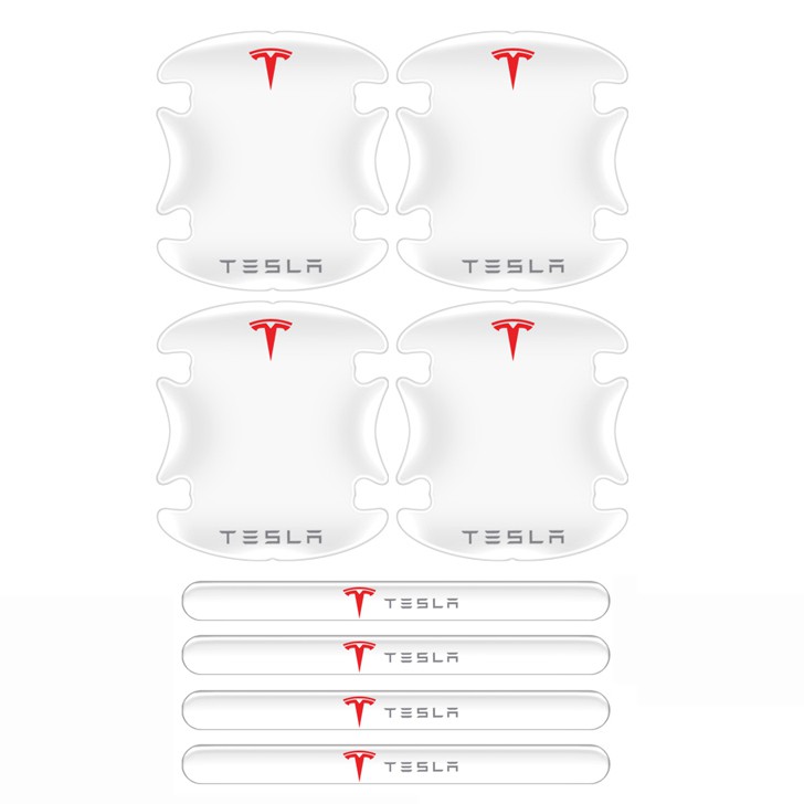 Miếng Dán Bảo Vệ Tay Nắm Cửa Xe Hơi Tesla Model 3 Chống Trầy Xước Chống Thấm Nước Trong Suốt