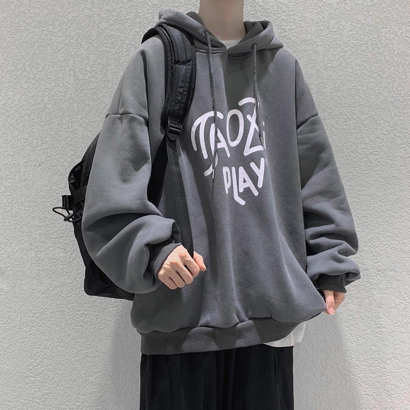 Áo hoodie dài tay in chữ phong cách Hong Kong thời trang dành cho nam