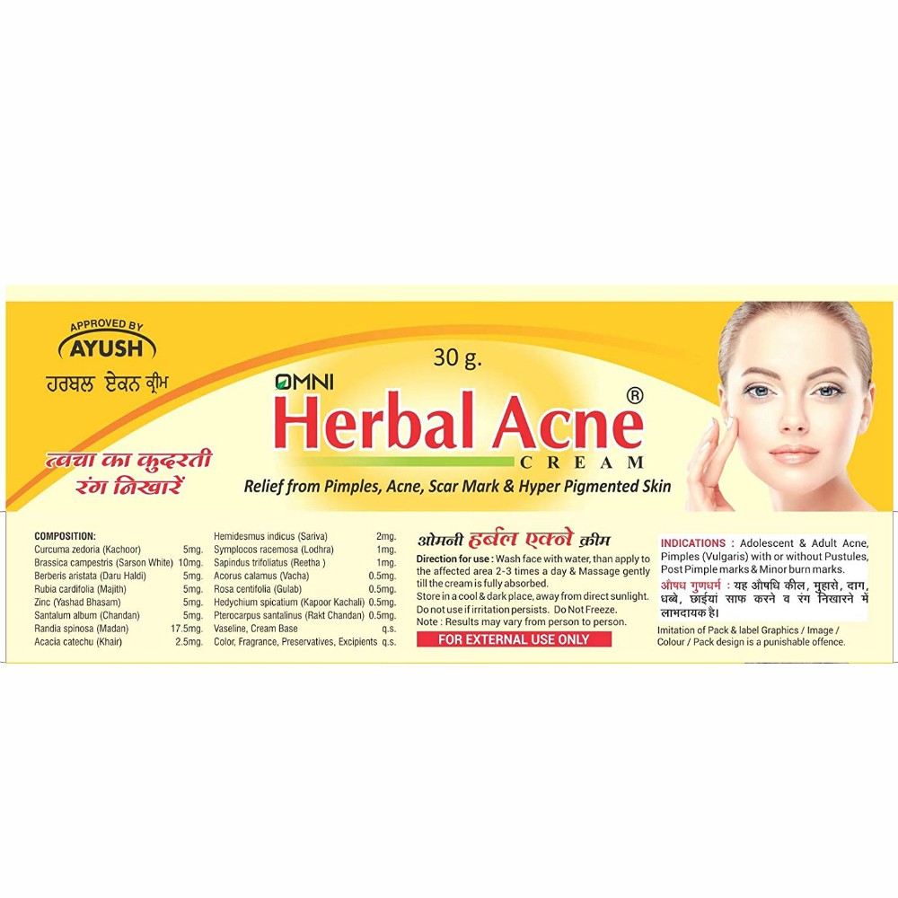 Kem giảm mụn thảo dược - Omni Herbal Acne Cream (SPK) - hebenastore