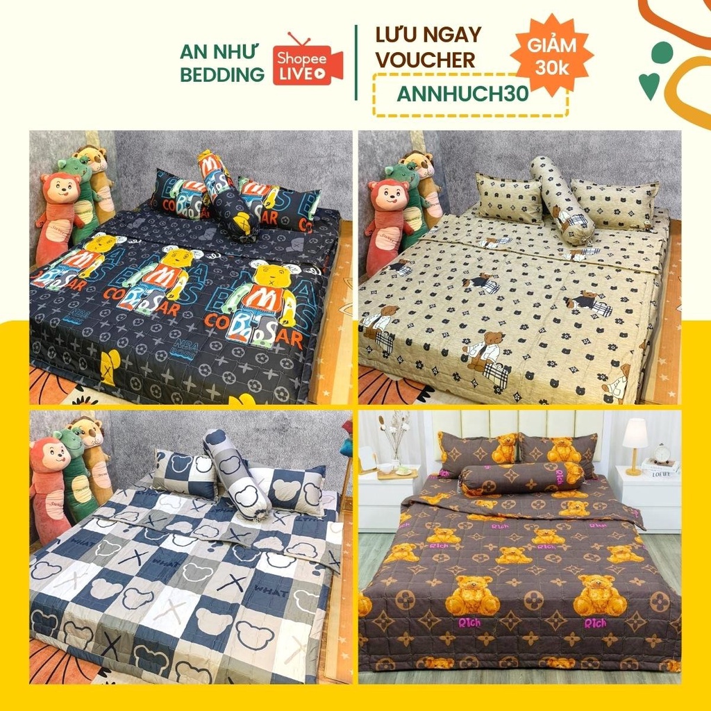 Bộ chăn HÈ ga gối 💖m6/m8💖 cotton poly đủ 5 món An Như Bedding