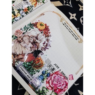 [8,5cm x 35cm] băng dán washi tape hoa (pet)