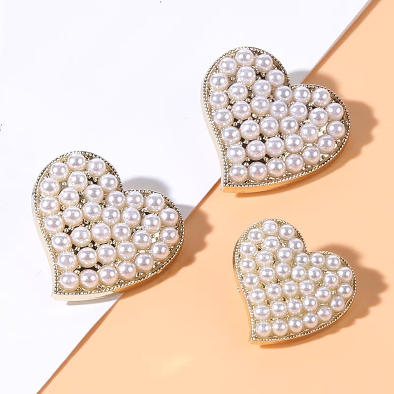 10 Nút Áo Hình Trái Tim Bằng Kim Loại Thời Trang 20 / 25mm