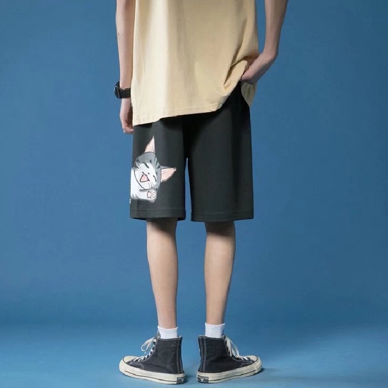 Quần Short Thể Thao Nam In Họa Tiết Hoạt Hình Phong Cách Hip Hop Nhật Bản Cỡ Lớn size M-8XL