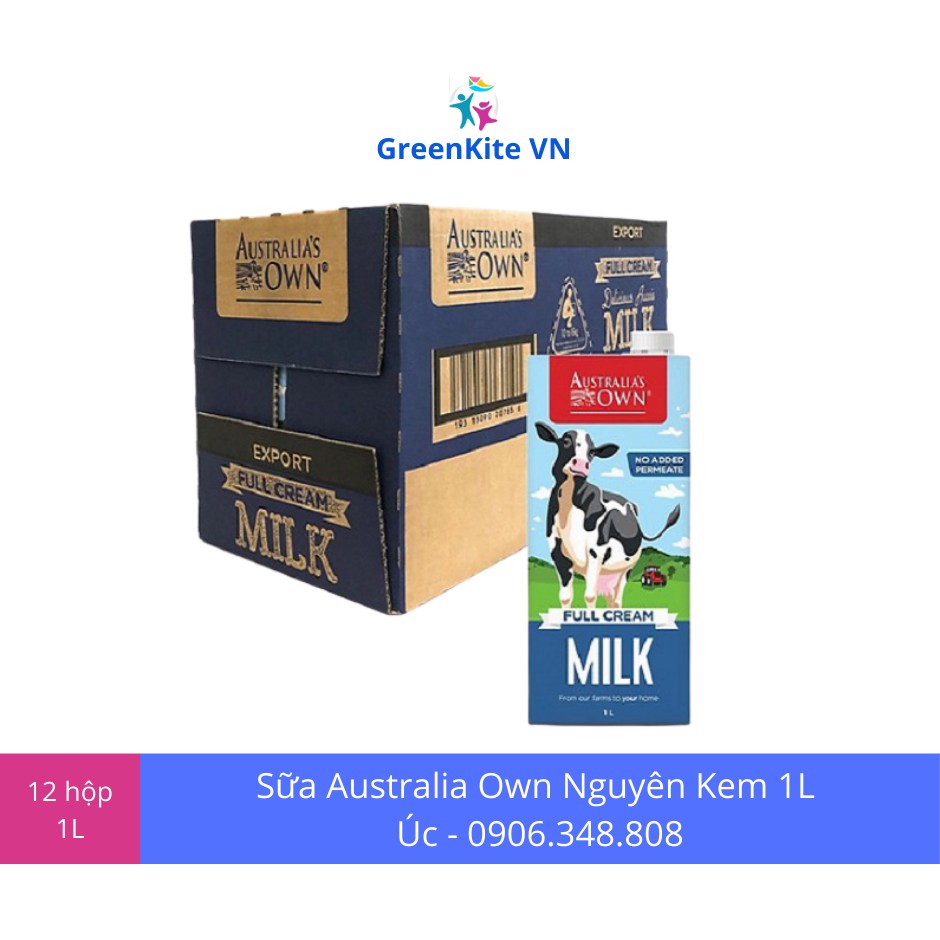 Thùng 12L Sữa Tươi Nguyên Kem ÚC AUSTRALIA OWN 1L - Sữa Nhập Khẩu Úc - Date 2.2022 | BigBuy360 - bigbuy360.vn