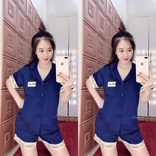 Pyjama Lụa Đùi Chữ Kí , Bộ Ngủ Mặc Nhà