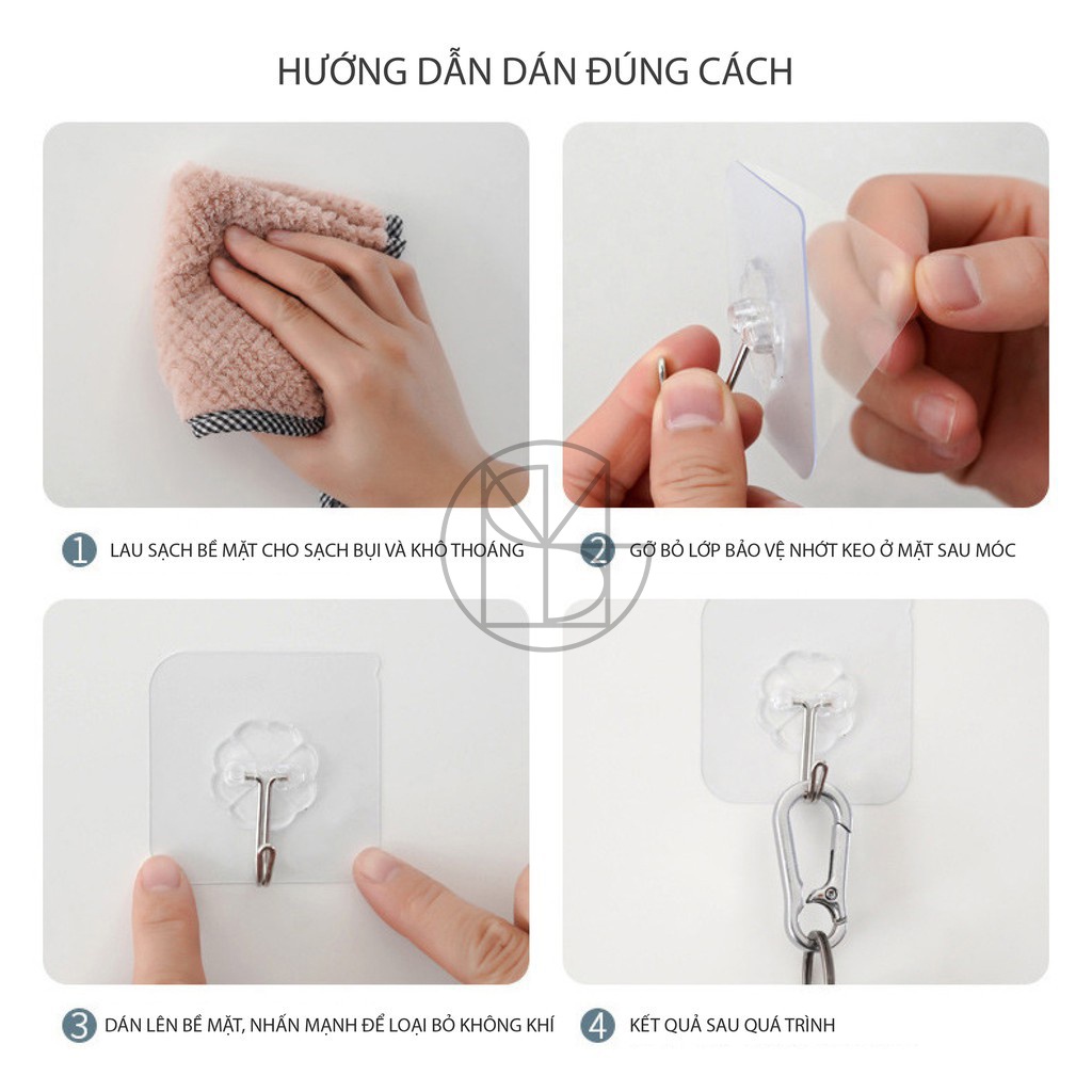 Móc Dán Tường siêu dính, kích thước 6x6 cm