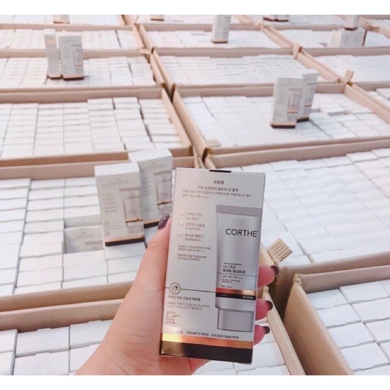 KEM CHỐNG NẮNG VẬT LÝ CORTHE 50g Chính hãng 100% không bết nhờn, ko bí da, khô thoáng cả ngày