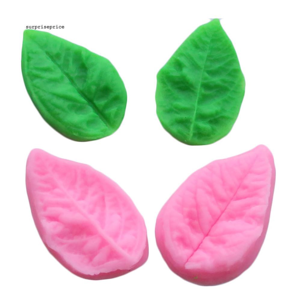 Set 2 khuôn silicon làm bánh kẹo đa năng hình chiếc lá xinh xắn