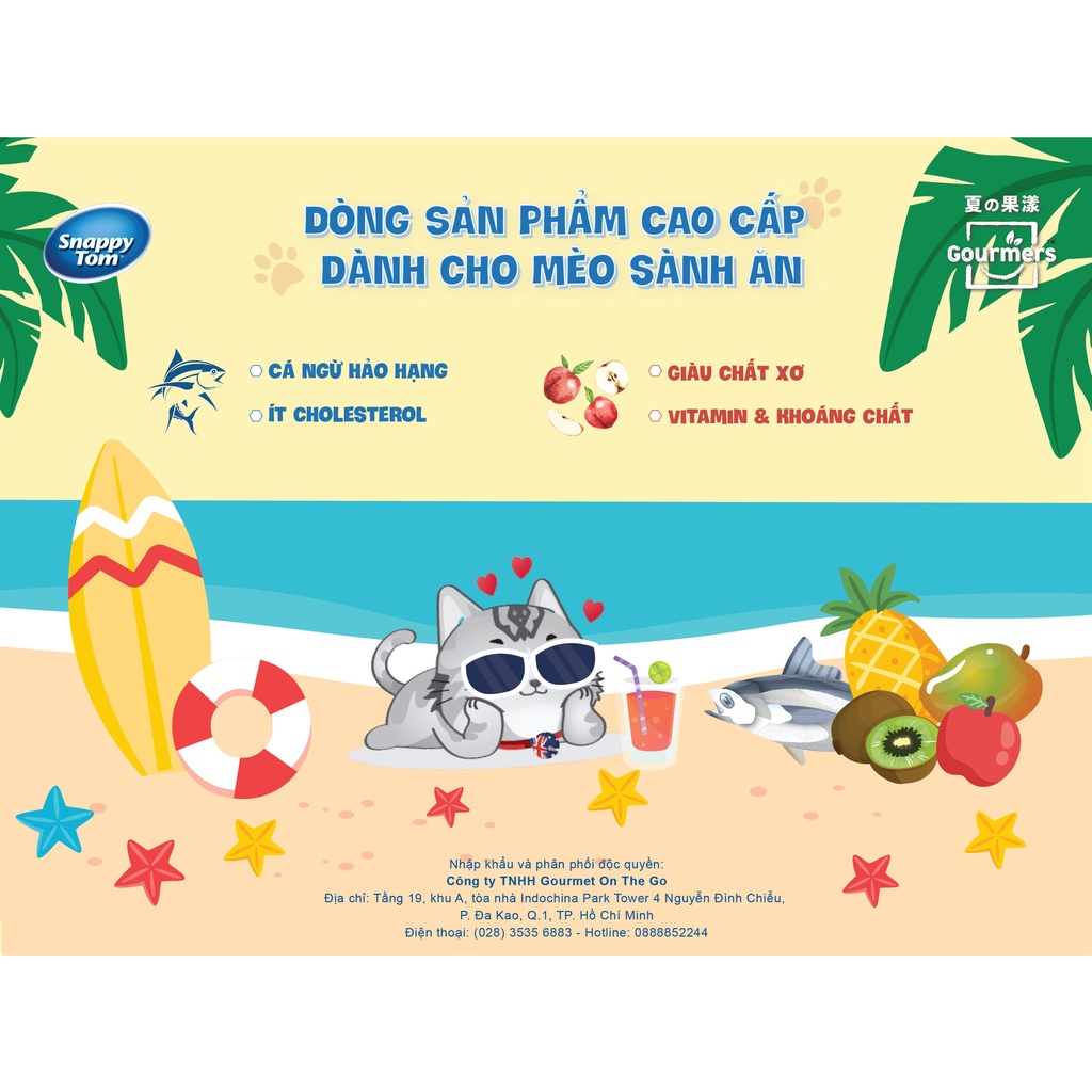 Pate Snappy Tom trái cây cho mèo gói 70g