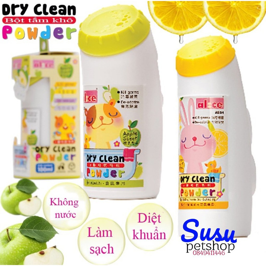 Bột Tắm Khô cho Thỏ, Bọ, Sóc, Nhím, Chồn, Chichila, Hamster - Hàng Alice