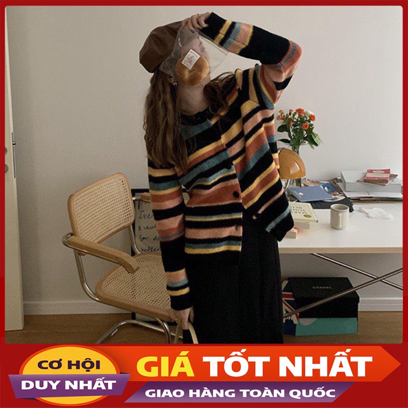 Áo Cardigan Len Phối Màu Mới Siêu Lạ M401-Violet