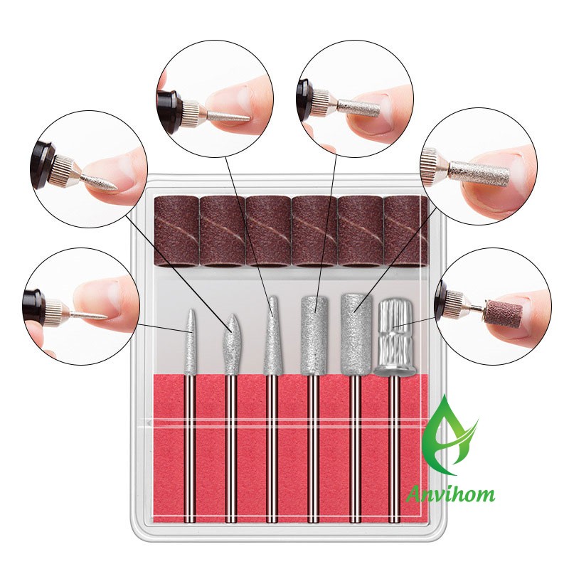 Máy Mài Móng Tay Mini Cầm Tay Chính Hãng TẶNG KÈM 6 Đầu Mài ANVIHOM