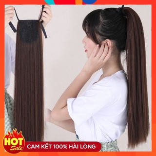 Tóc giả nữ - tóc giả nữ dạng buộc / cột suôn thẳng dài 50cm kèm ảnh thật