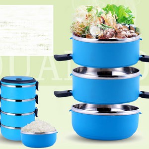 [LOẠI TỐT] HỘP CƠM 4 TẦNG LÚA MẠCH LÕI INOX 304 CAO CẤP GIỮ NHIỆT CỰC TỐT - CÀ MEN ĐỰNG CƠM CÓ KHÓA CHỐNG TRÀN 2.8L