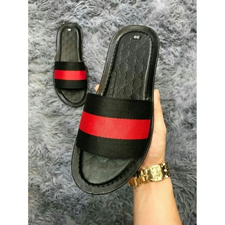 Dép nam đen bản đen đỏ