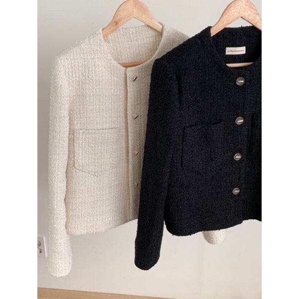 Áo khoác mùa đông vải Tweed - Order Taobao | Áo khoác Tweed nữ hai lớp dày dặn- phong cách Ulzzang