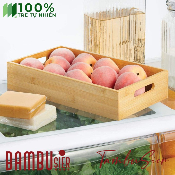 [BAMBOO] Khay gỗ tre đa năng có tay cầm - khay đựng đồ tiện ích bằng tre cao cấp [MILA-A]