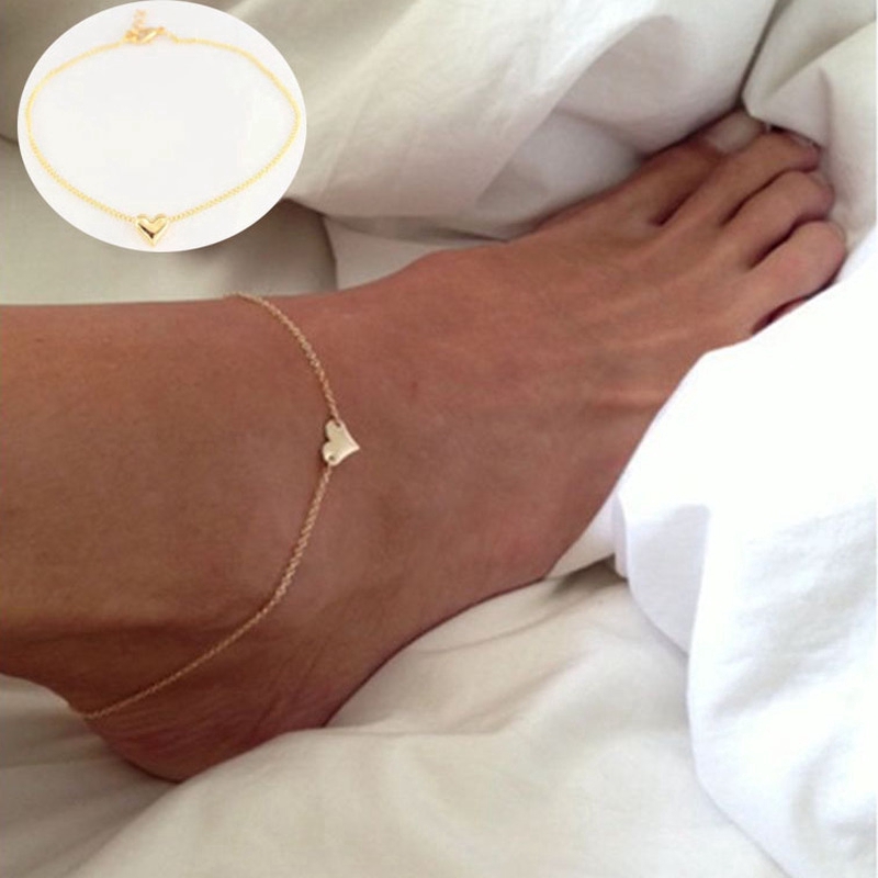 Lắc chân dây mảnh mặt hình trái tim đơn giản cho nữ | BigBuy360 - bigbuy360.vn