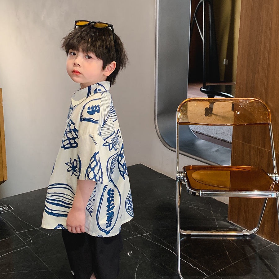 Áo Sơ Mi Ngắn Tay Thời Trang Mùa Hè Dành Cho Bé Trai 2022