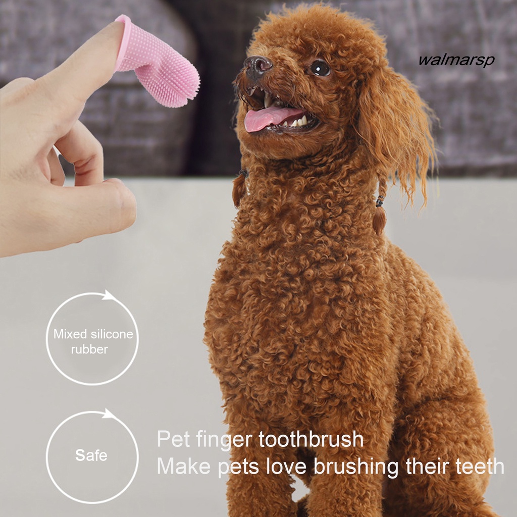 Bàn Chải Đánh Răng Bằng Silicon Mềm Đeo Ngón Tay Chống Mài Mòn Cho Thú Cưng