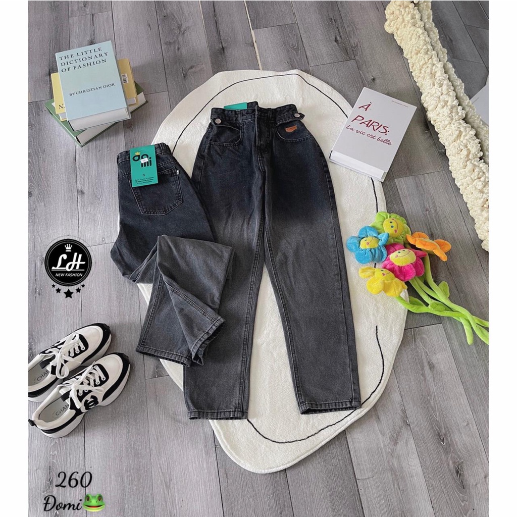 Quần bò baggy màu xám loang có bass có tag siêu cưng dành cho các bạn nữ  Lê Huy fashion Ms 3260