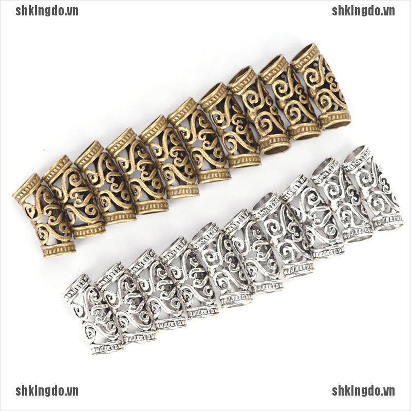 Set 10 vòng kim loại bện tóc thời trang