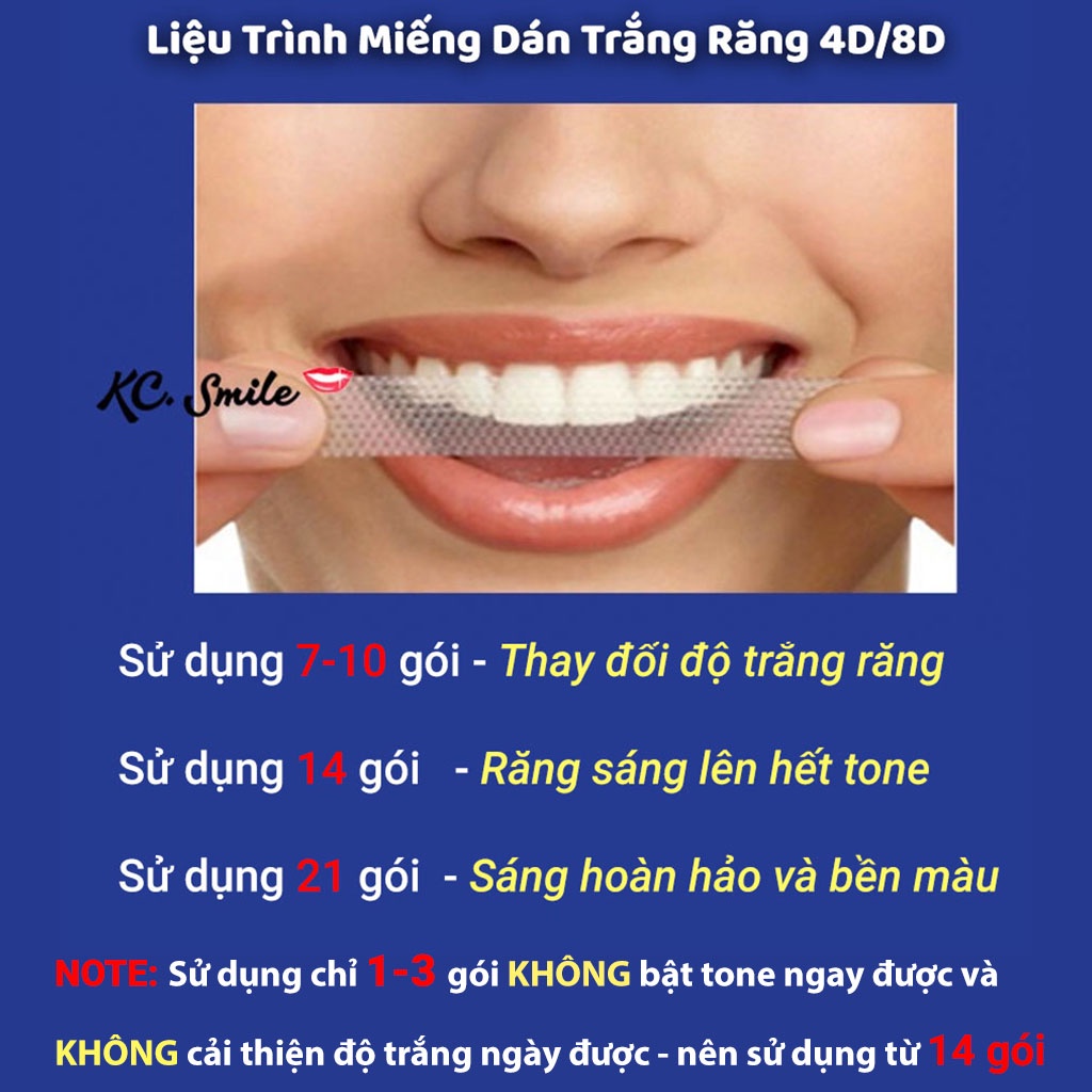 Miếng Dán Trắng Răng 8D White Teeth Whitening Strips - Trắng Răng Hiệu Quả Giá Rẻ  (BEST SELLER)