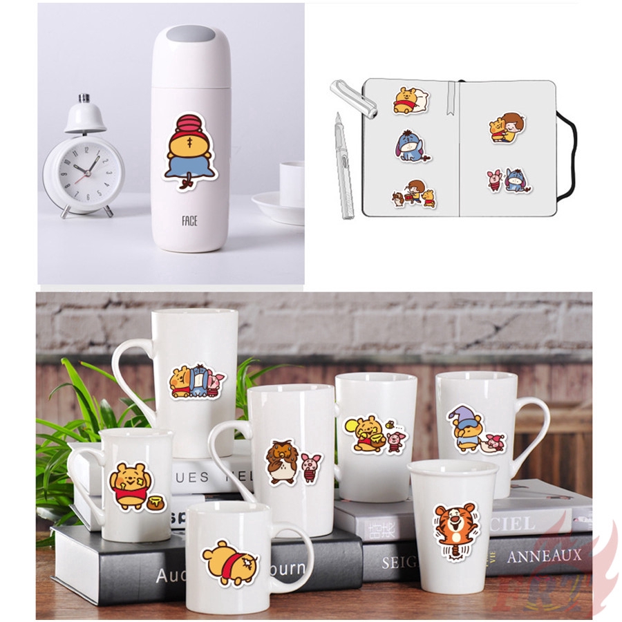 Set 40 Miếng Dán Hình Gấu Pooh Xinh Xắn Dùng Cho Trang Trí
