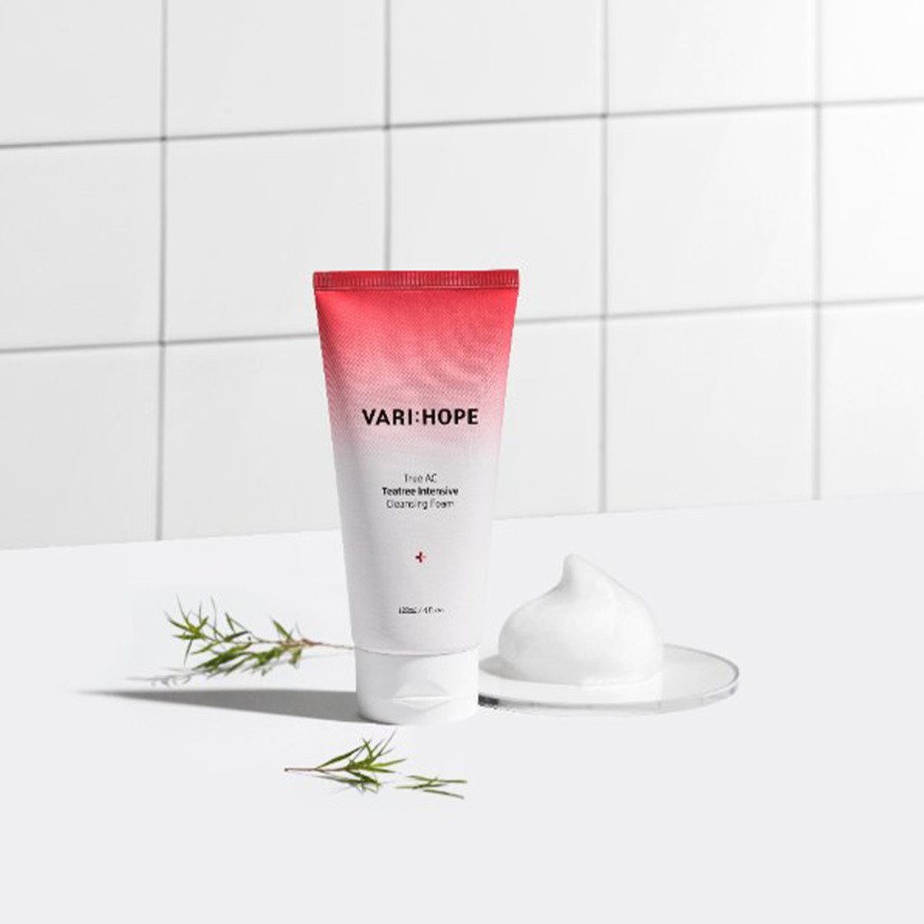 Sữa Rửa Mặt Vari:Hope True AC Teatree Intensive Cleansing Foam dịu nhẹ, lành tính 120ml NPP Shoptido