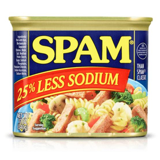 4 Hộp Thịt Đóng Hộp Spam 25% Less Sodium 1.36kg