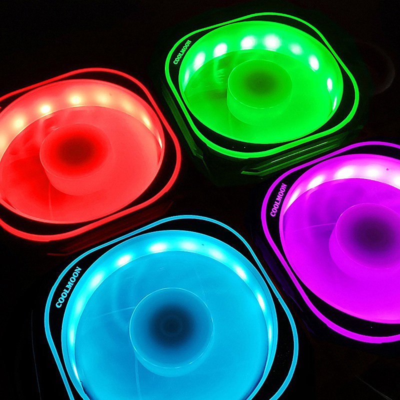 Coolmoon Bộ 3 Quạt Rgb 12cm Cho Cpu Máy Tính