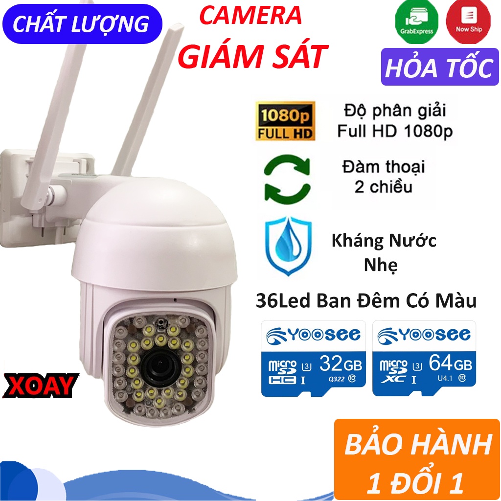 Camera Yoosee PTZ 36Led 16 Led hồng ngoại ban đêm có màu  - Camera trong nhà xoay 360 | BH 6 Tháng