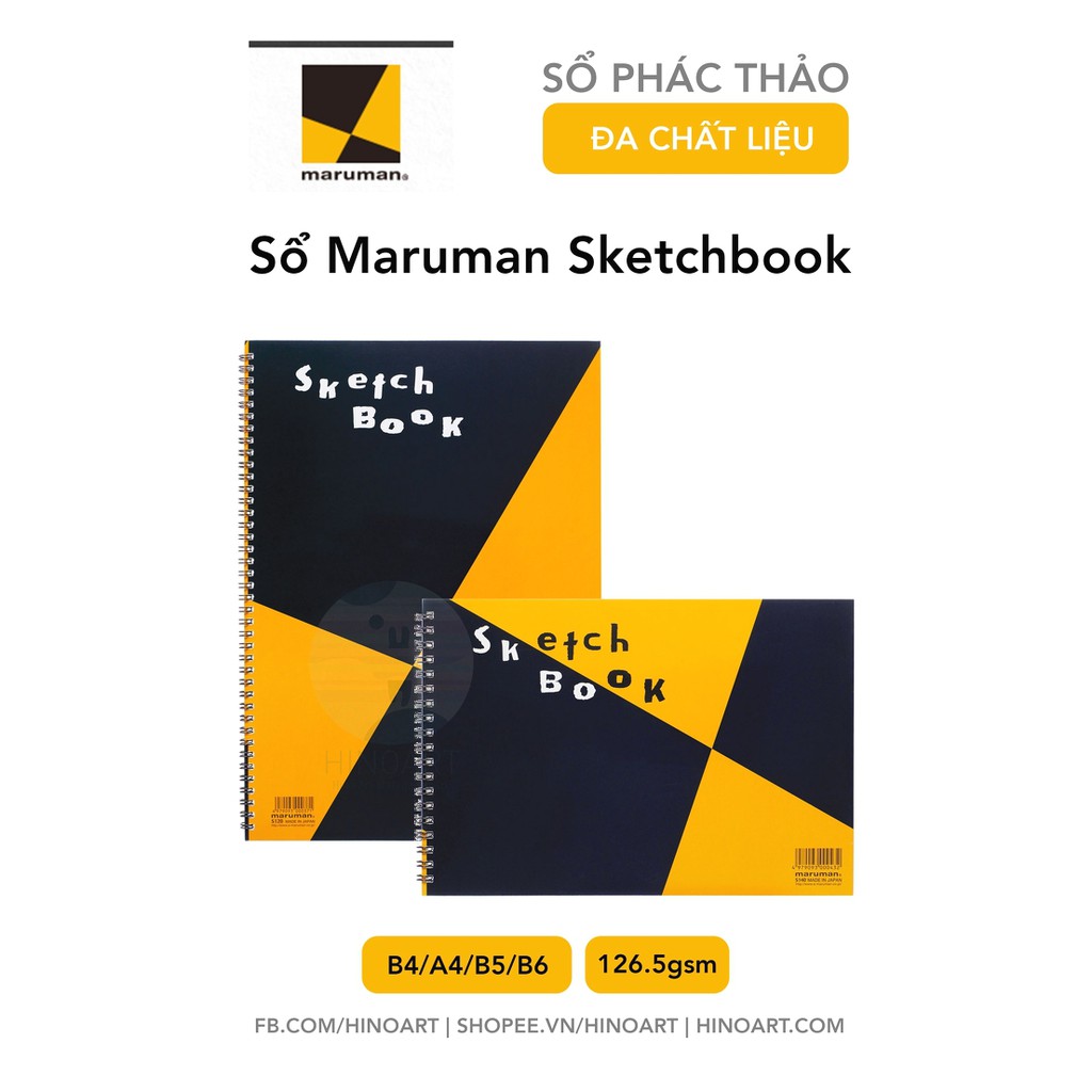 Sketchbook Maruman - sổ vẽ phác thảo đa chất liệu