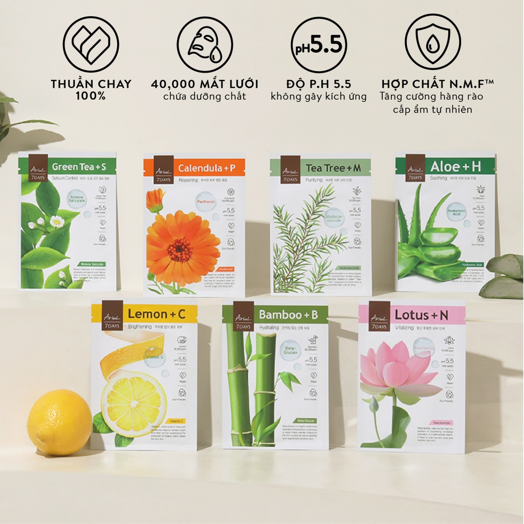 ARIUL Combo 7 Mặt Nạ Tinh Chất Thiên Nhiên - 7days Mask