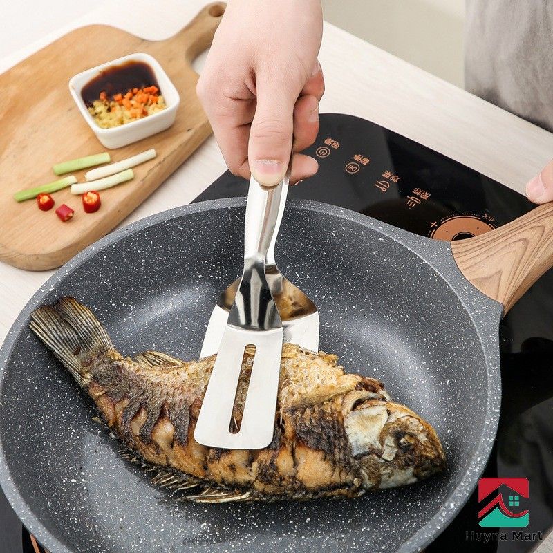 Kẹp Gắp Thức Ăn Inox, Kẹp Chiên, Rán Thức Ăn Thông Minh